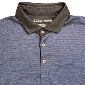 Mizzen+Main Blue and Black Polo Shirt